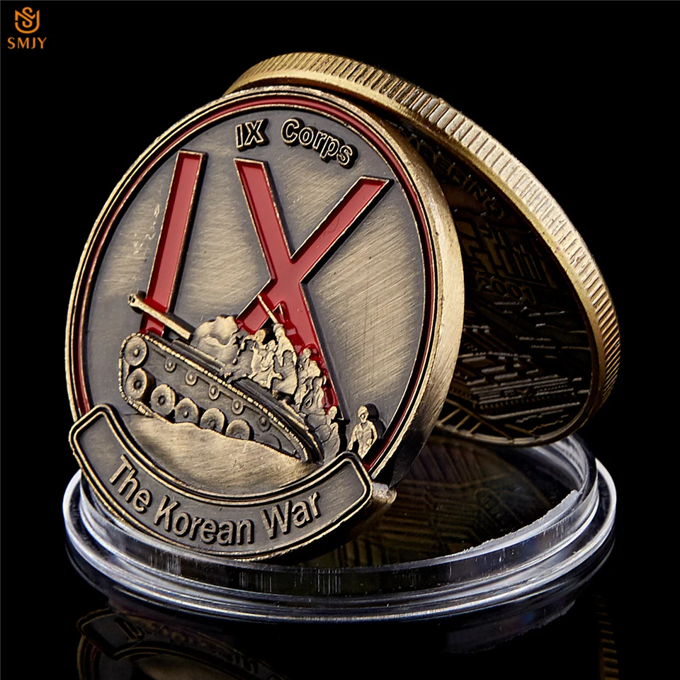 1950-1953 US 38TH Parallel The Forgotten War IX Corps Korean Copper Military Challenge Coin | Дом и сад