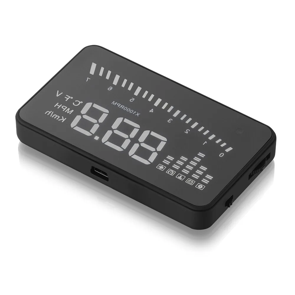 Внешний автомобильный HUD Дисплей Стайлинг скоростная сигнализация OBD II налобный