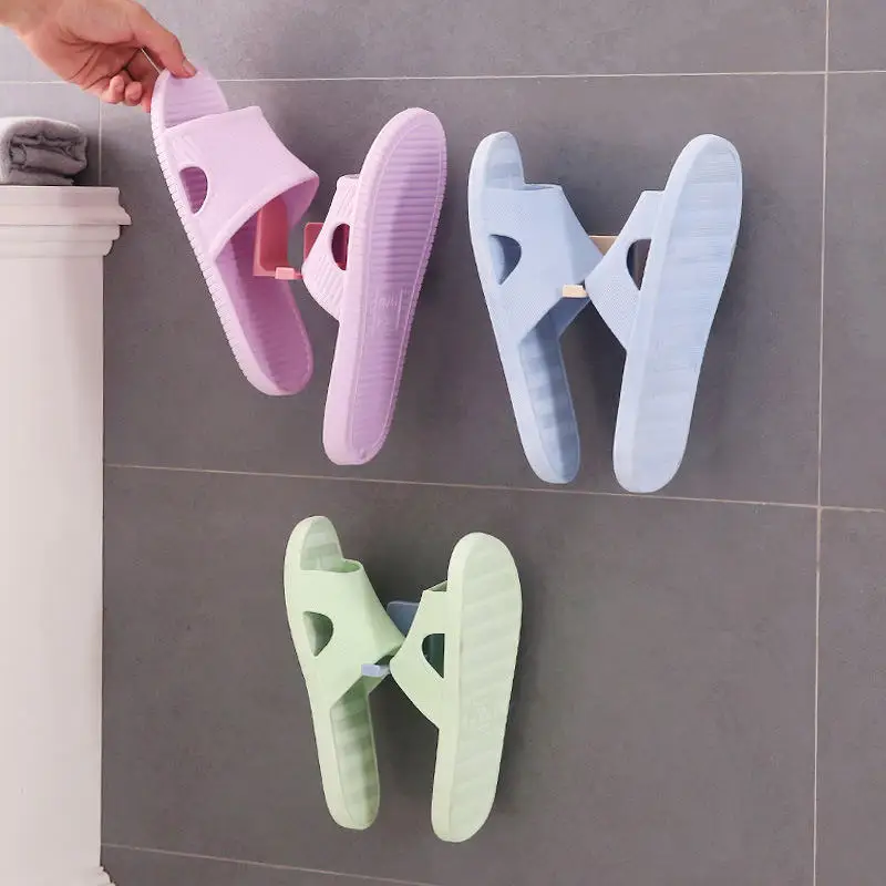 2PCs Creative Bathroom Household Wall Slipper Storage Holder Hanging Shoe Shelf Self-Adhesive Shoes Organizer 10.5*7.5*6cm | Дом и сад