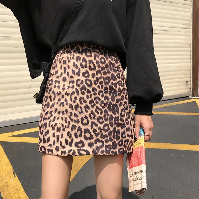 

Женская юбка с завышенной талией La MaxZa, леопардовая облегающая трапециевидная юбка, Осень-зима 2018