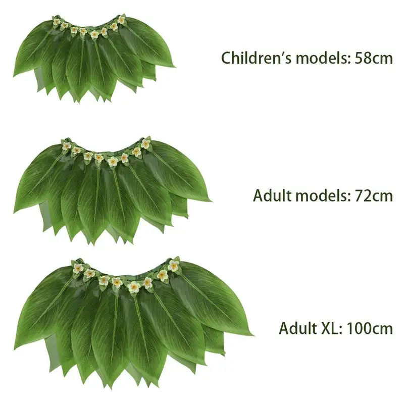 Гавайская Юбка Hula для вечеринки юбка с имитацией листьев взрослых и детей