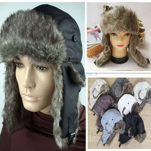 Зимние теплые шапки ушанки для шарф мужчин и женщин Русская Шапка трапеция