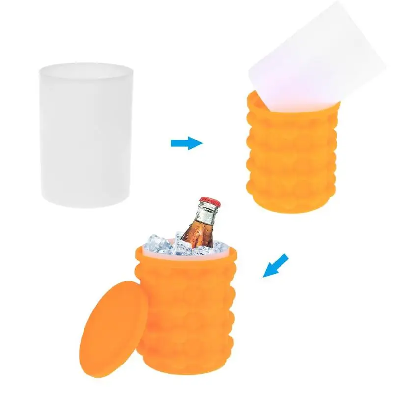 Space Saving Elastic Plastic Ice Cube Storage Bucket Drinks Wine Barrel | Дом и сад