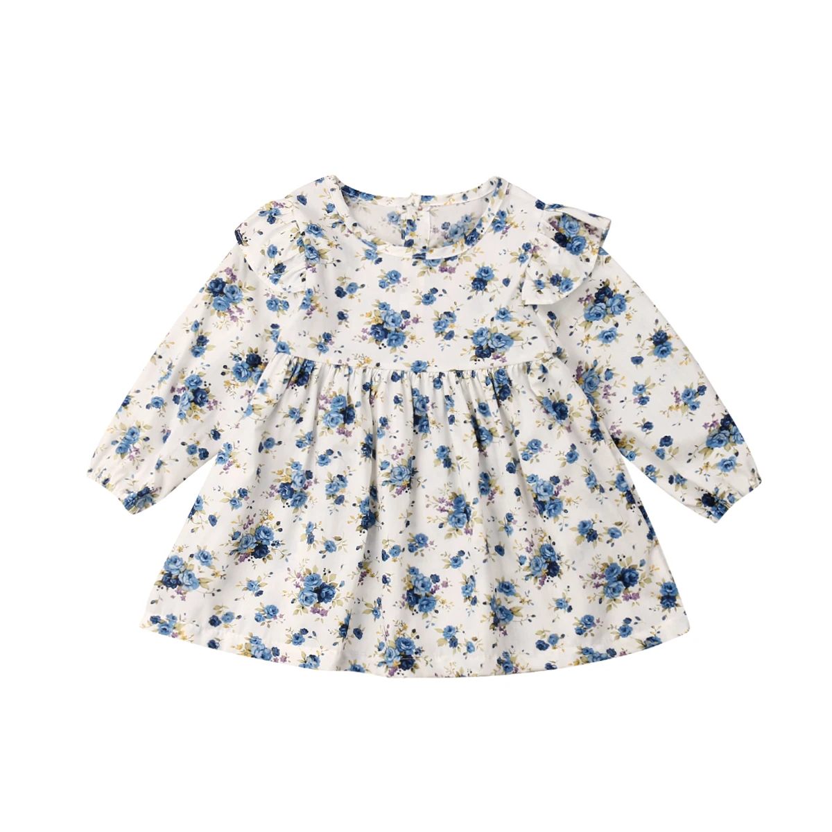 2019 Brand New 0-3Y Newborn Infant Kids Baby Girls Boho Dress Ruffles Long Sleeve Floral Knee-Length A-Line Spring Autumn | Детская
