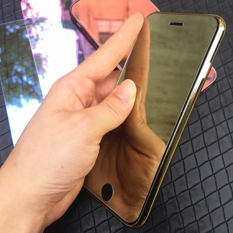 Полное покрытие зеркального экрана протектор для iPhone XS X XR Max защитное закаленное