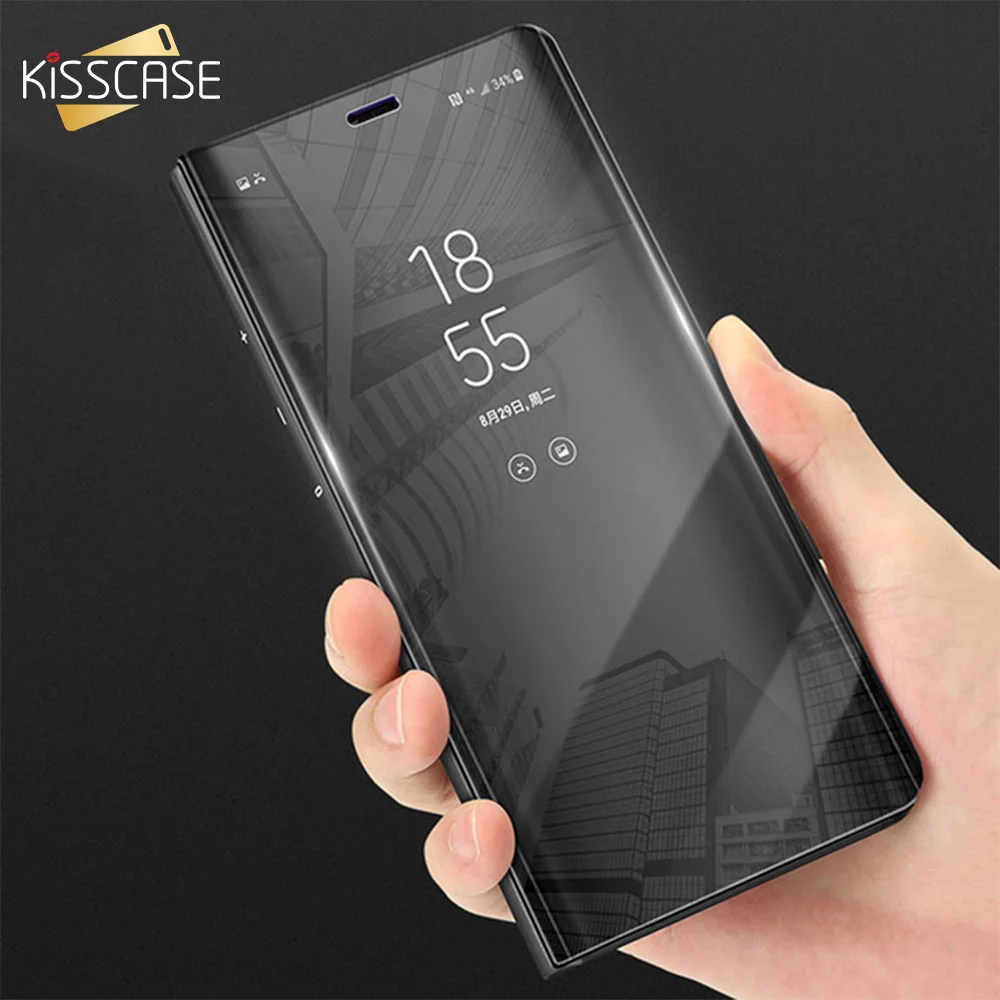 Роскошный кожаный чехол-книжка с подставкой и умным Зеркалом Для huawei P20 mate 20 10 Lite