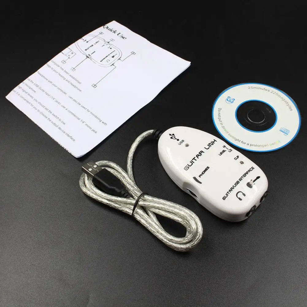 Электрический гитарный аудио кабель USB Интерфейс адаптер регулятор эффектов для