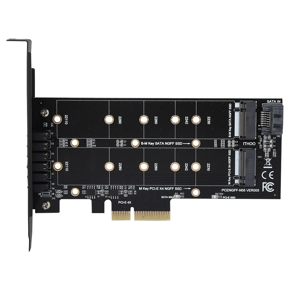 Новый PCI E 4X NGFF адаптер PCIe карты b ключ + М M.2 NVME двойной Интерфейс с светодиодный
