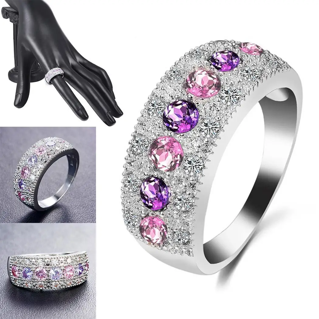 Женская мода Геометрическая Форма Rhinestone кольцо серебро Повседневная 2 см/0 79
