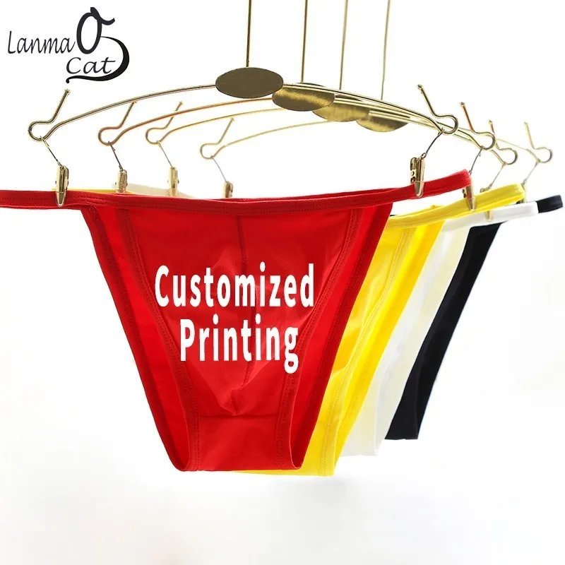 

Men's Brief Underwear Sexy Low Waist Underwear Custom Printing Sexy Men Underwear Thongs Male Cuecas
