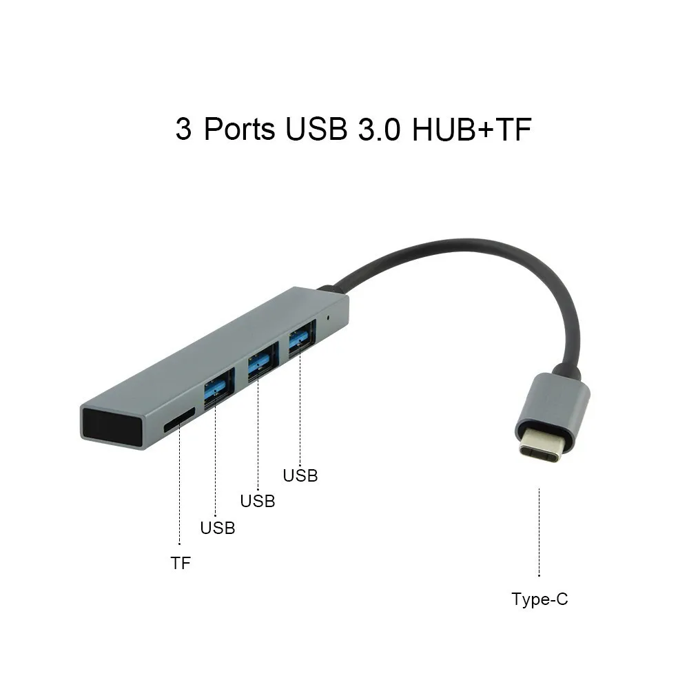 Usb 3 0 концентратор 4 порта TF кардридер для интерфейса типа C Высокоскоростной