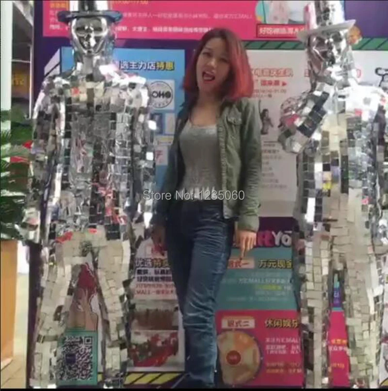 Зеркальный костюм для мужчин и женщин танцевальный выступлений|Украшения своими