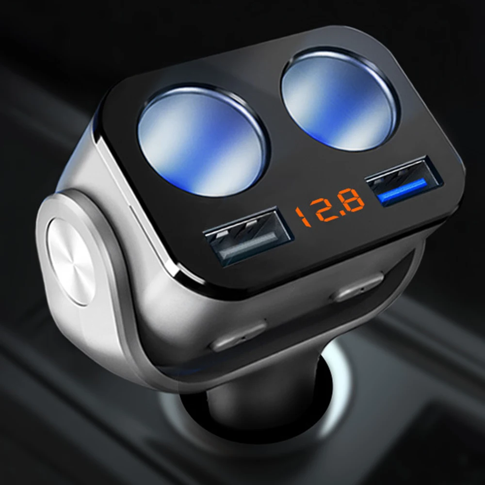 Автомобильное зарядное устройство с двумя USB разъемами QC3.0 + 2.4A разветвитель