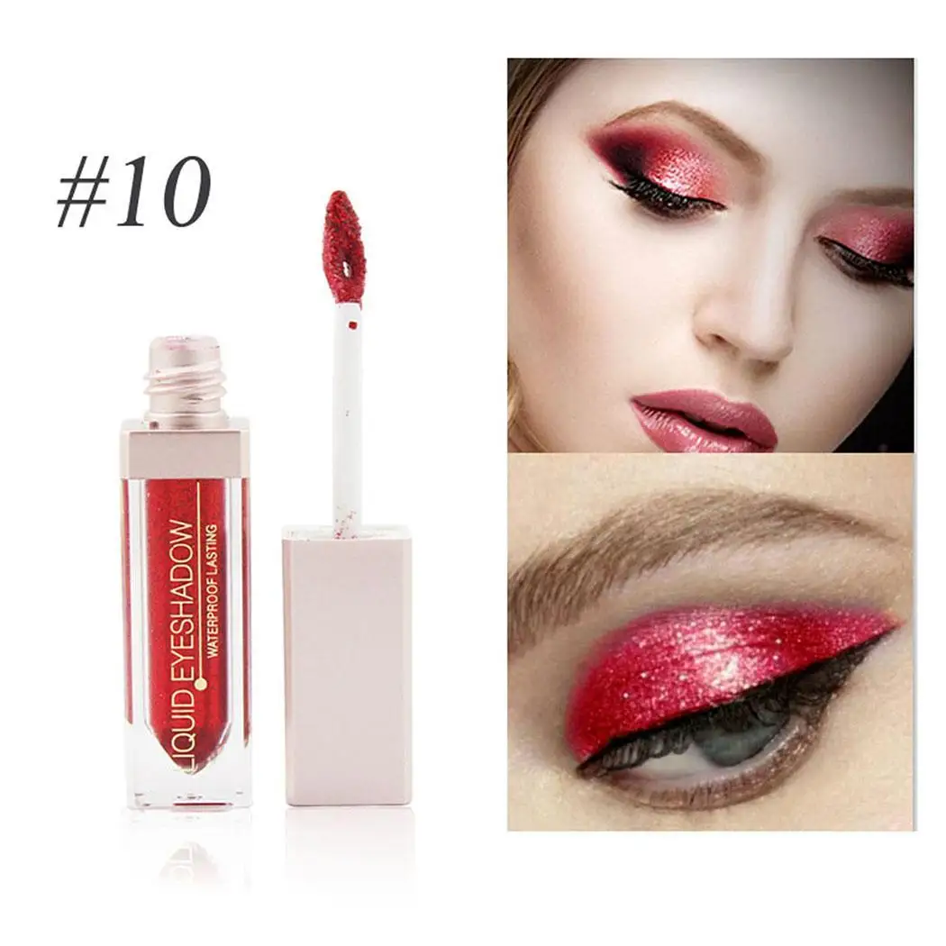 Одноцветные тени для век ABS блестящая жидкая Eye Up 12 новые косметические цвета |