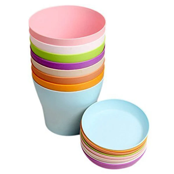 Promotion! 8 Pcs Plastic Small Plant Pots Colorful Flower Indoor for Office House Desk with Pallet/Tray | Дом и сад