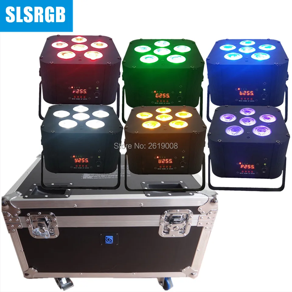 6 шт./лот с кейс 6*18 Вт RGBWAP в 1 Беспроводной DMX ИК Батарея Мощность WI FI Led Par Dmx блок
