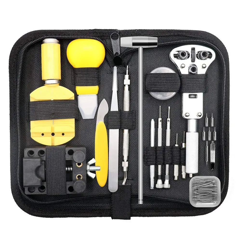 

147PCS Watch Repair Kit Professional Spring Bar Tool Set, Case Opener Watch Band Link Pin Tool Set with Carry Case