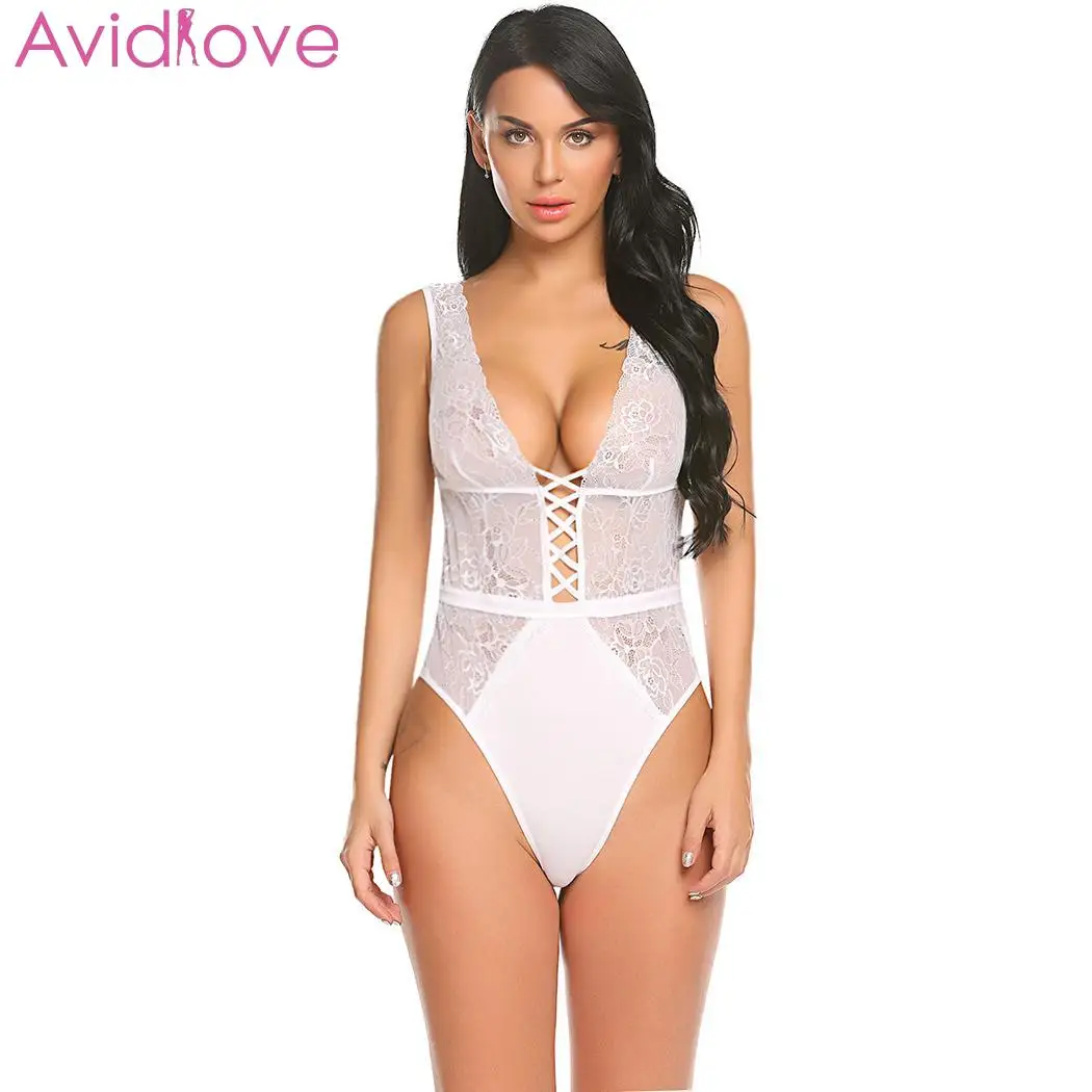 Avidlove сексуальное боди Женское Белье для сна женское с v образным вырезом без