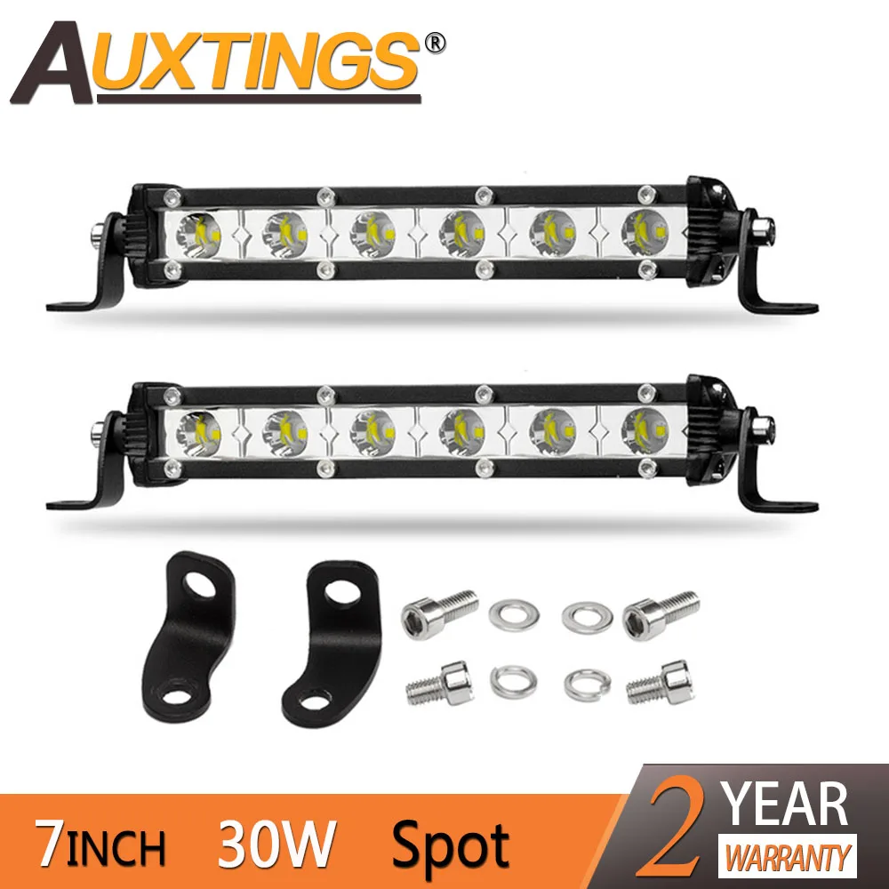 

Auxtings 2pcs 7" 30W LED Work Light Bar Spot Fog Offroad LED Light Bar For 4X4 4WD Jeep Truck ATV SUV Pickup 12V 24V LED Beams