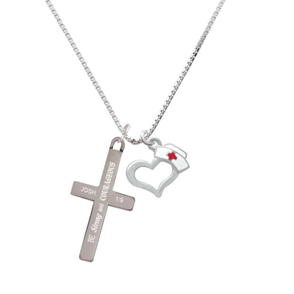 Открытое сердце с шапка медсестры сильное и мужественное крест