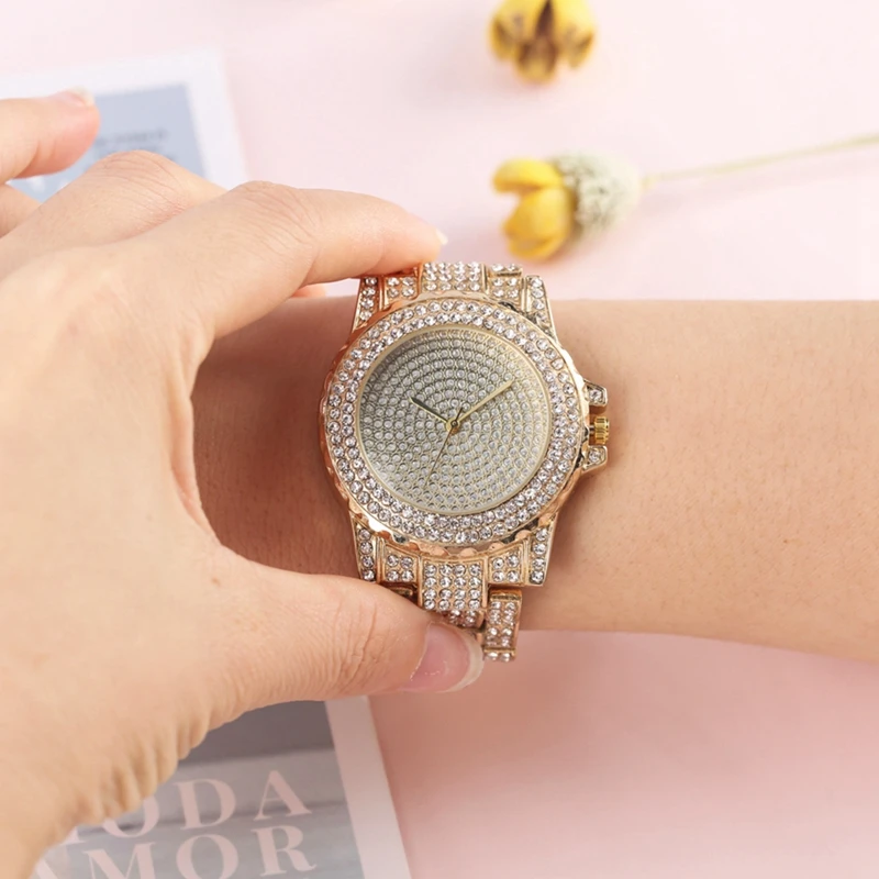 

Women's Luxury Rhinestone Watches Lady Dress Women watch Bling Diamond Bracelet ladies Crystal Band Quartz Jewelry Wristwatches