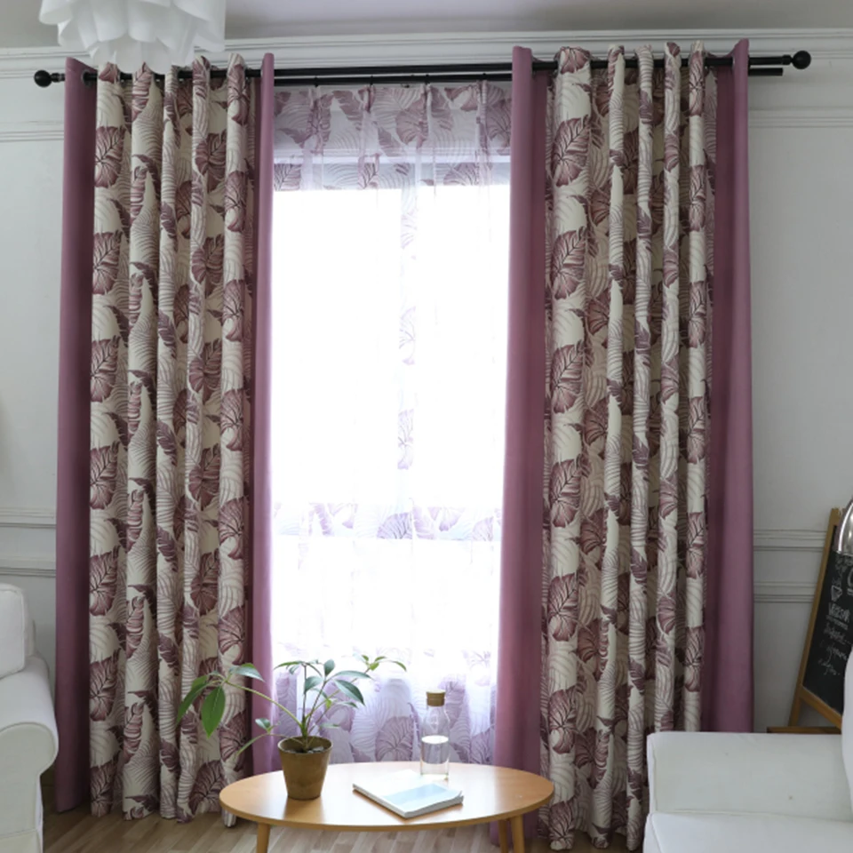 

Modern Leaf Blinds Blackout Curtains For Living Room Tulle Roman Curtain For Windows New Sheers Cortina Green Cheap Panel Fabric