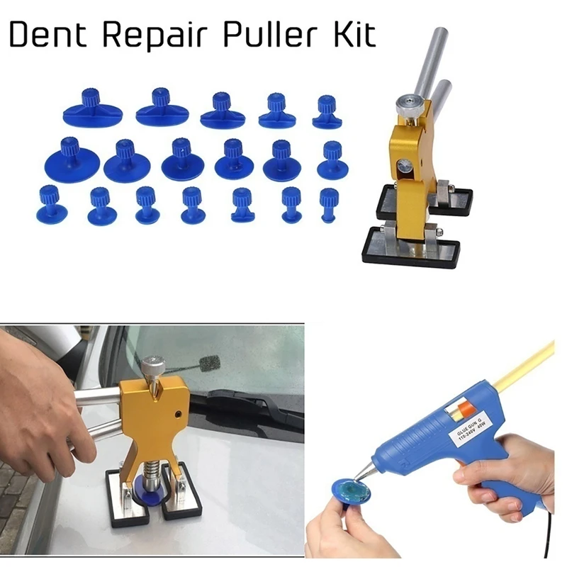 44pcs/Set Metal Painless Dent Repair Lifter-Glue Puller Tab 20W Glue Machine Hail Removal Paintless Car Tools |