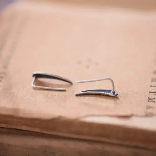 S92-5 Sterling SIL Fashion Jewelry Retro Horns Climber Crawler Cuff Hook Earrings A1137 | Украшения и аксессуары