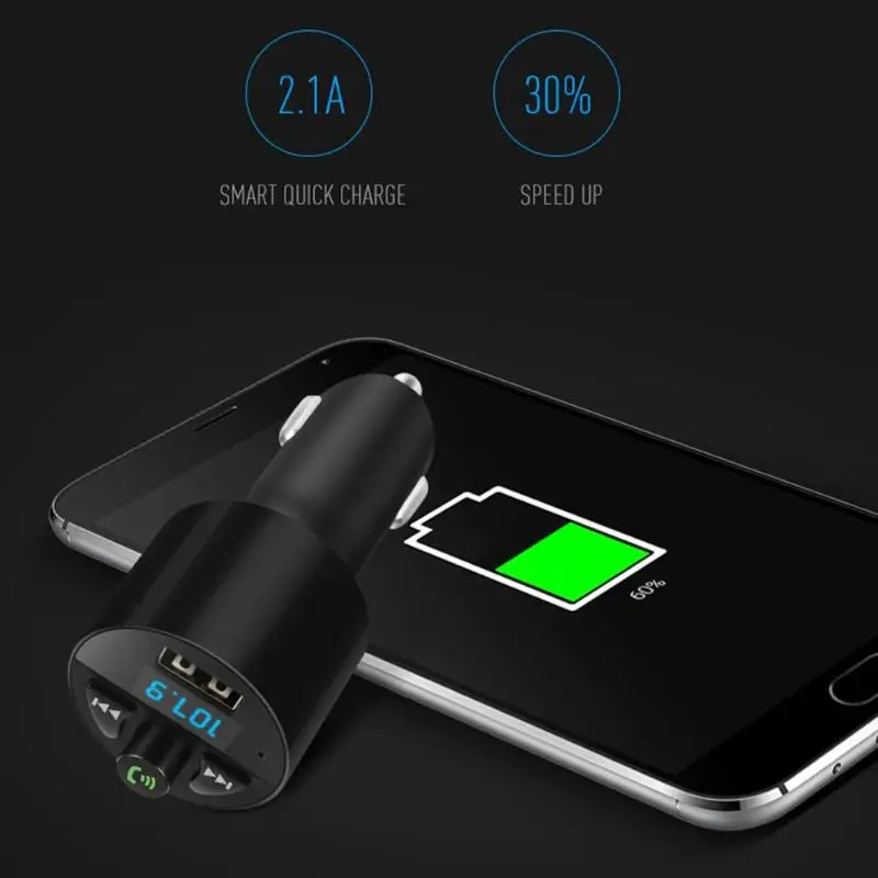 Automobile FM Transmitter Bluetooth Handsfree Car Kit Auto OLED Display USB Charger Vehicle Mp3 Player With 2.5A | Автомобили и