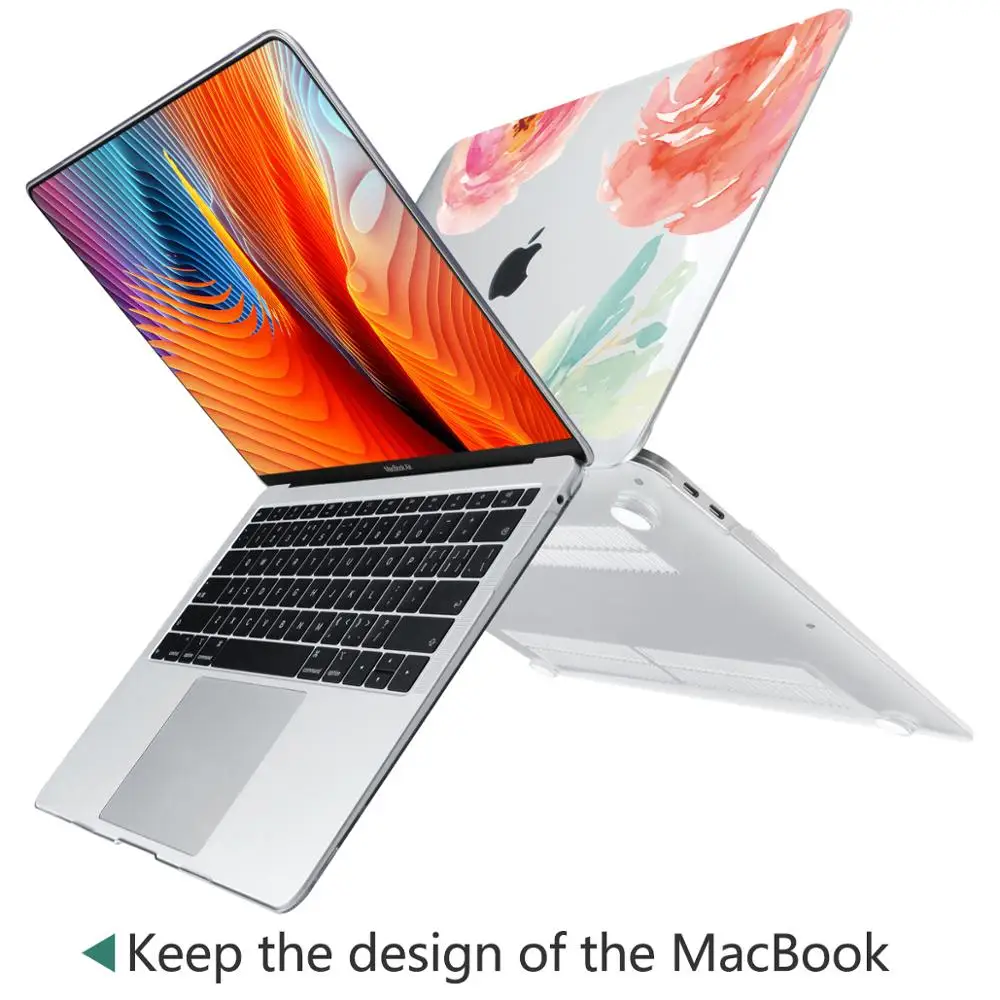 Искусство цветок ультра тонкий легкий ПК Жесткий чехол с клавиатурой для MacBook Air