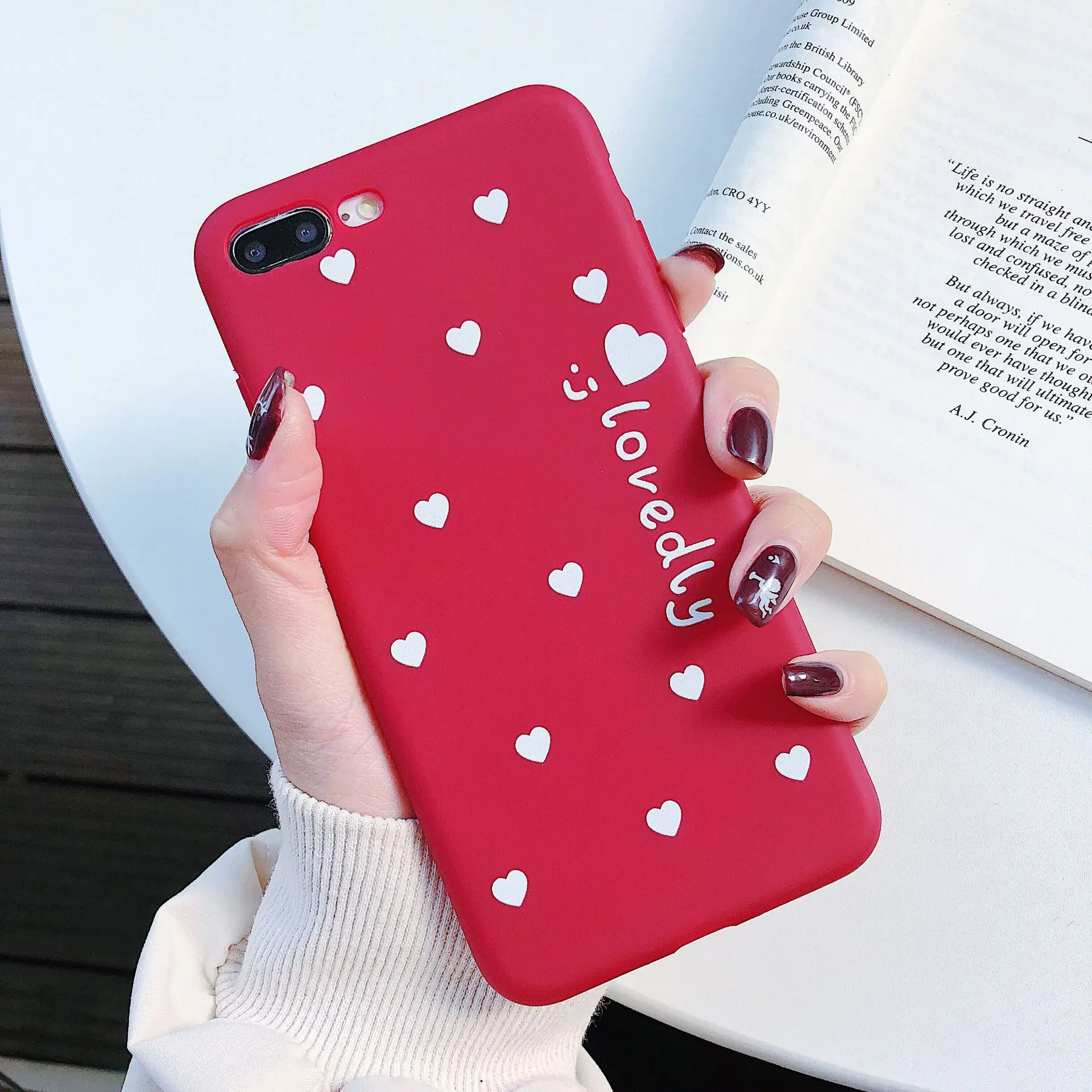 3D Kawaii Сердце английская буква чехол для iPhone X XS MAX XR 10 8 7 6 S Plus Мягкая силиконовая