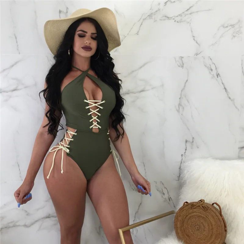 Meihuida Swimwear Women One Piece Suits Sexy Swimming Suit Bikini Push-up Padded Bra Swimsuit Bathing | Спорт и развлечения