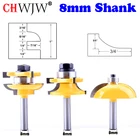 Набор фрез для деревообработки, Комплект фрез 8 мм, с приподнятым хвостовиком более 3 Бит