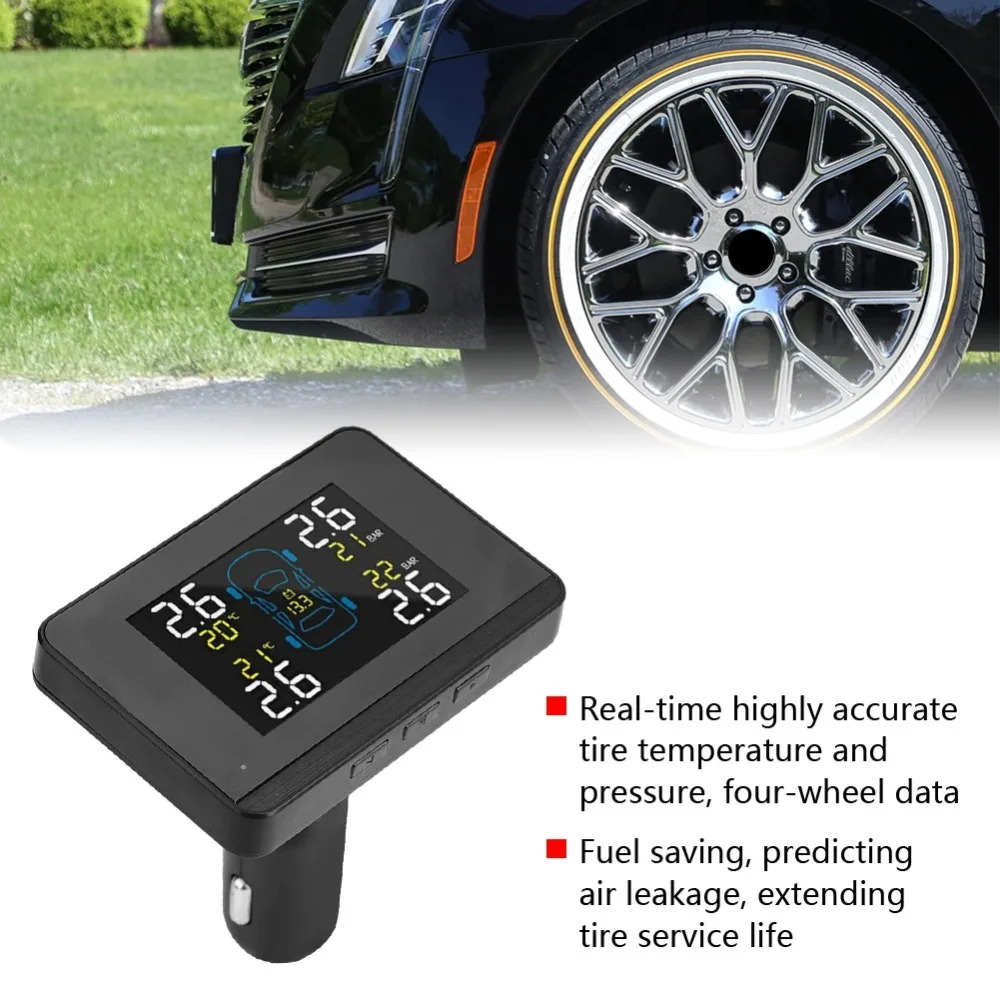 Автомобильная TPMS система контроля давления в шинах прикуриватель ЖК дисплей с 4