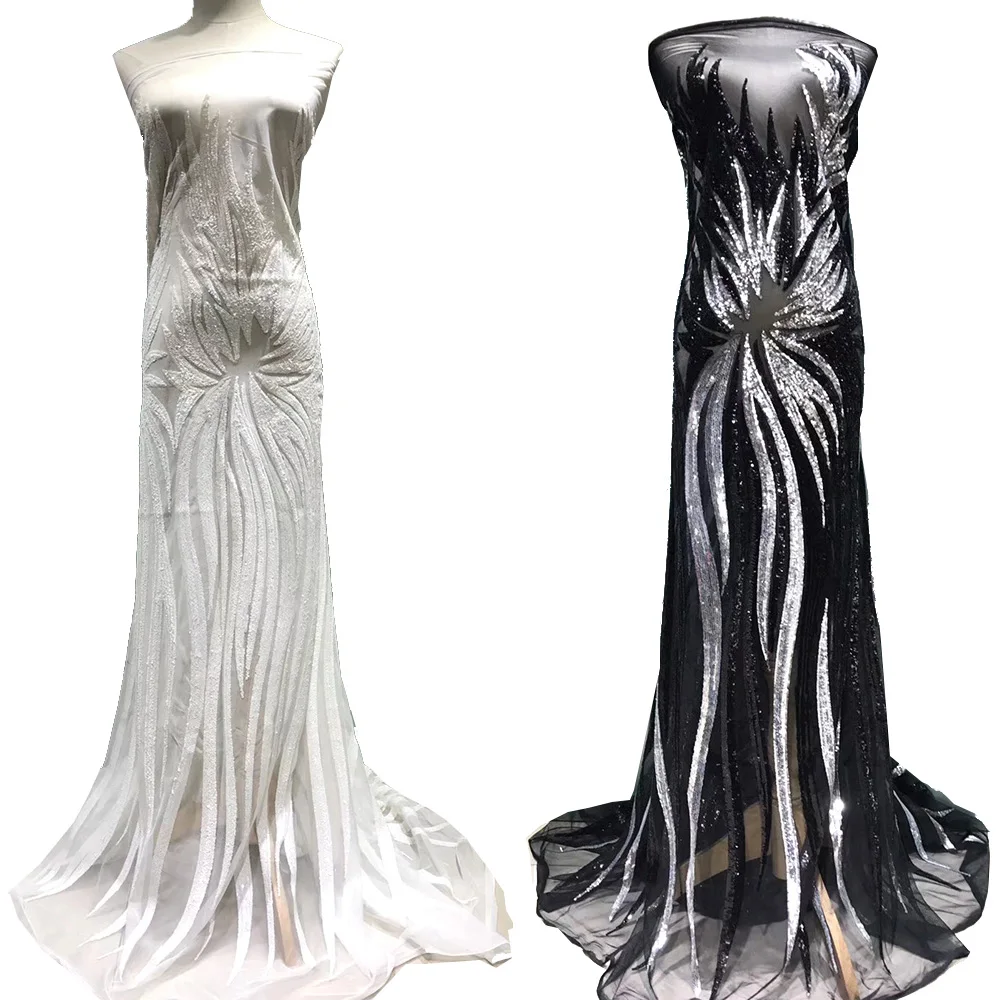 

Африканская Тюлевая кружевная ткань с блестками 2019, новейшая кружевная ткань с блестками, высококачественные нигерийские кружевные ткани ...