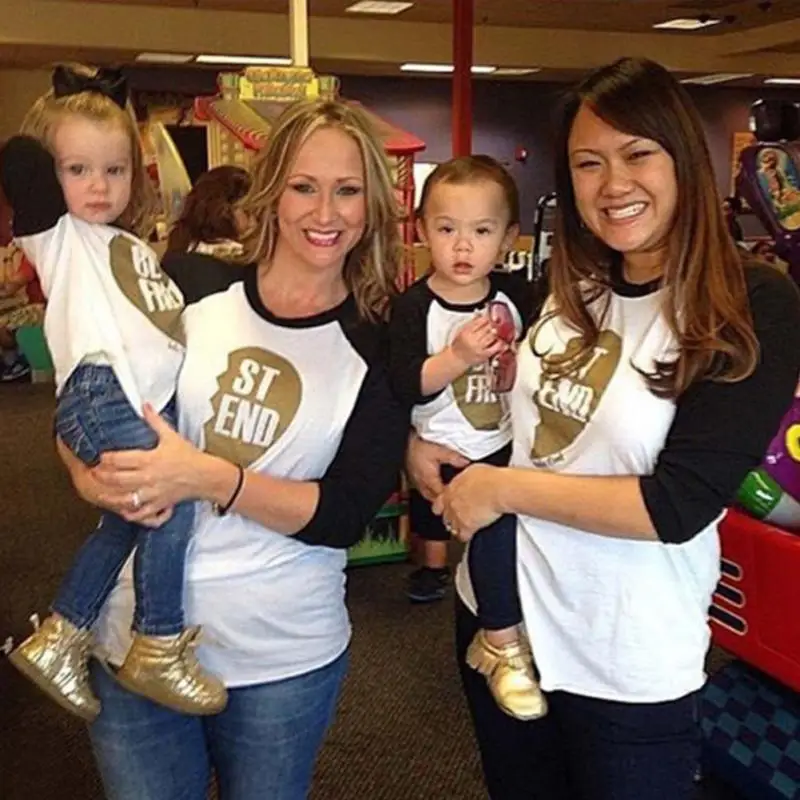 Популярные Семья мама Для детей на лето лучший друг с буквенным принтом футболка