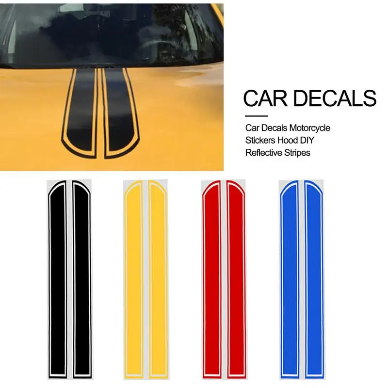 Автомобильные наклейки на мотоцикл капюшон DIY светоотражающие полосы прочные