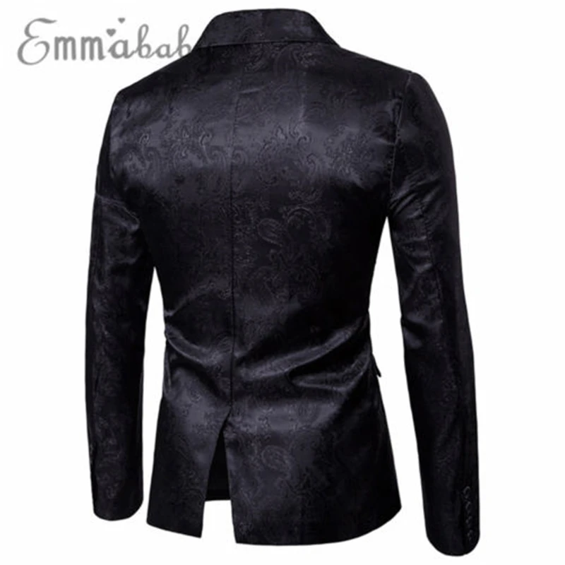 

Men's Hipster Rose Floral Suit Jacket 2018 Brand New Slim Fit Single Breasted One Button Formal Blazer Jacket Coat