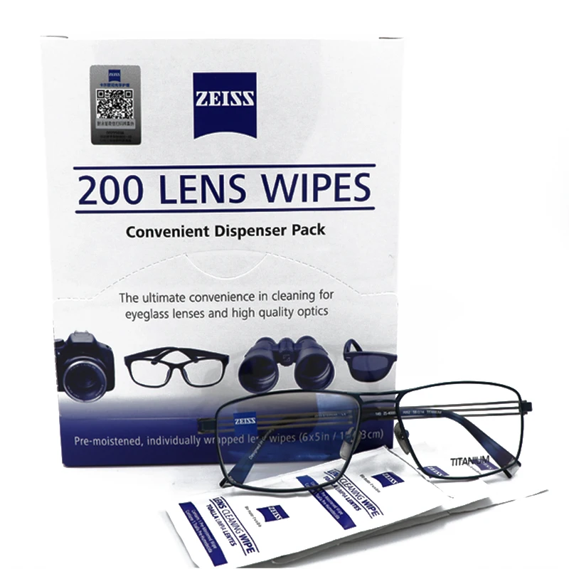 200 шт Zeiss предварительно увлажненные салфетки для очистки линз ЖК экран