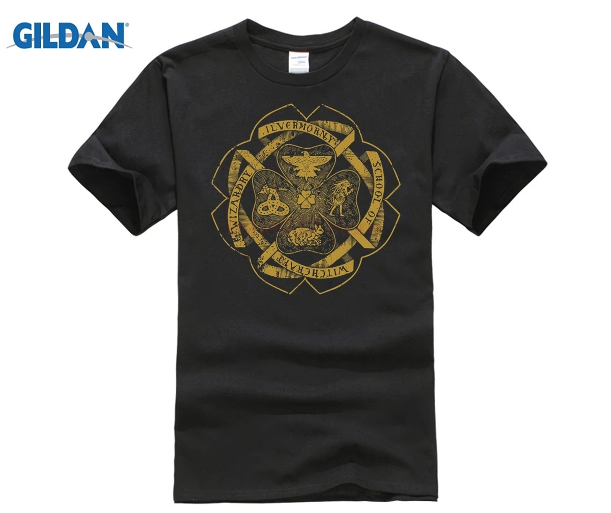 POTTER TEE Ilvermorny Crest T-Shirt Short Sleeves Cotton Fashion T Shirt Free Shipping HARRY | Мужская одежда