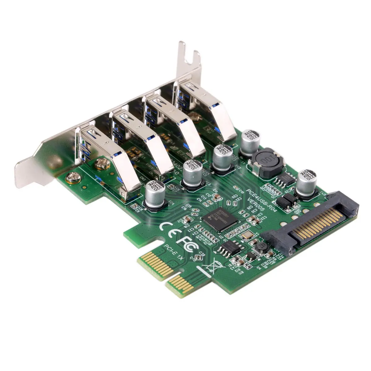 CY 5Gbps Low Profile 4 Ports PCI-E to USB 3.0 HUB PCI Express Expansion Card Adapter for Motherboard | Компьютеры и офис