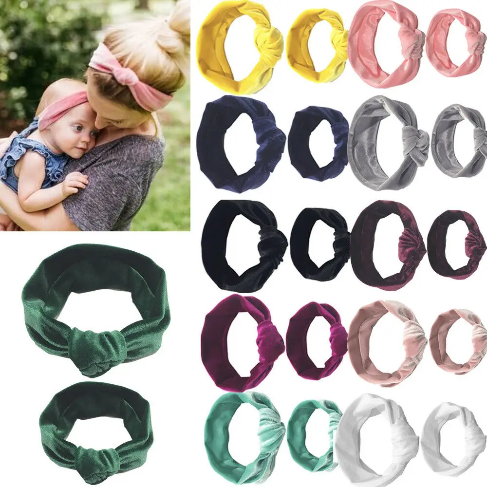 Новая мода 2 шт./компл. повязка на голову для мамы и дочки детей с узлом маленьких