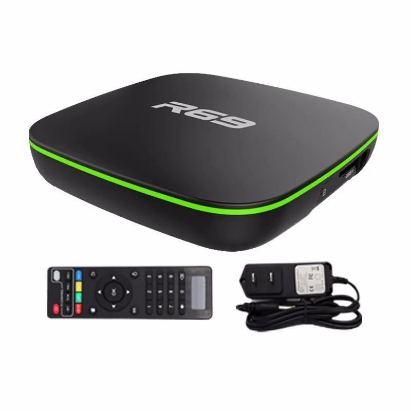 R69 Android 7 1 Smart Tv Box Allwinner H3 Quad core 2 4 г 1g8g добавить 2g16g Wi Fi Декодер каналов кабельного