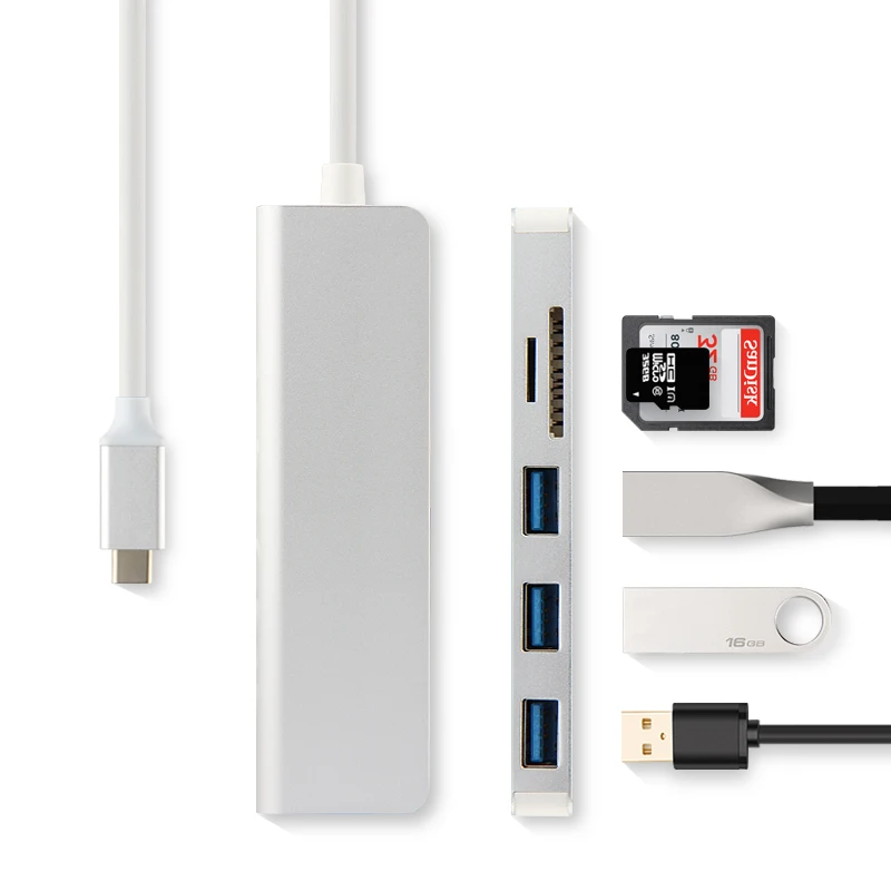 USB хаб 5 в 1 Type C алюминиевый сплав адаптер 3 0 кардридер для SD карт планшета Chuwi Hi9 Plus