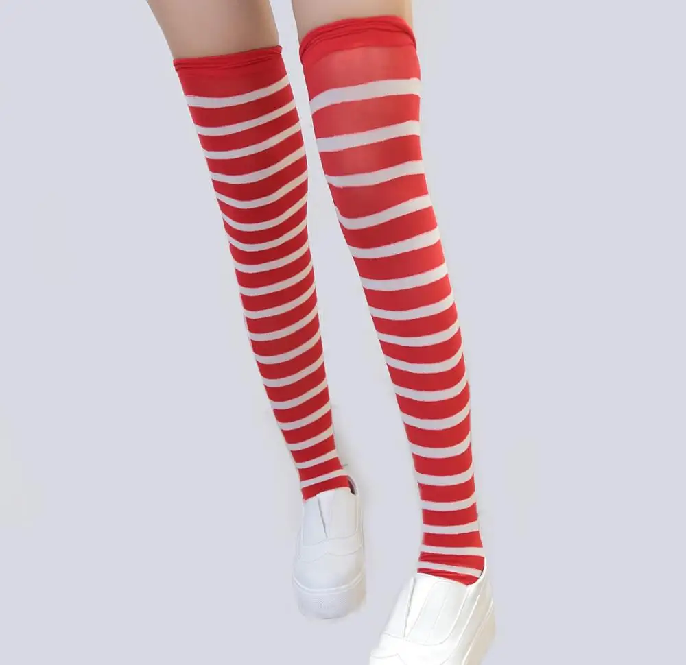 Красно белые полосатые чулки из хлопка Где Waldo в наличии Рождество
