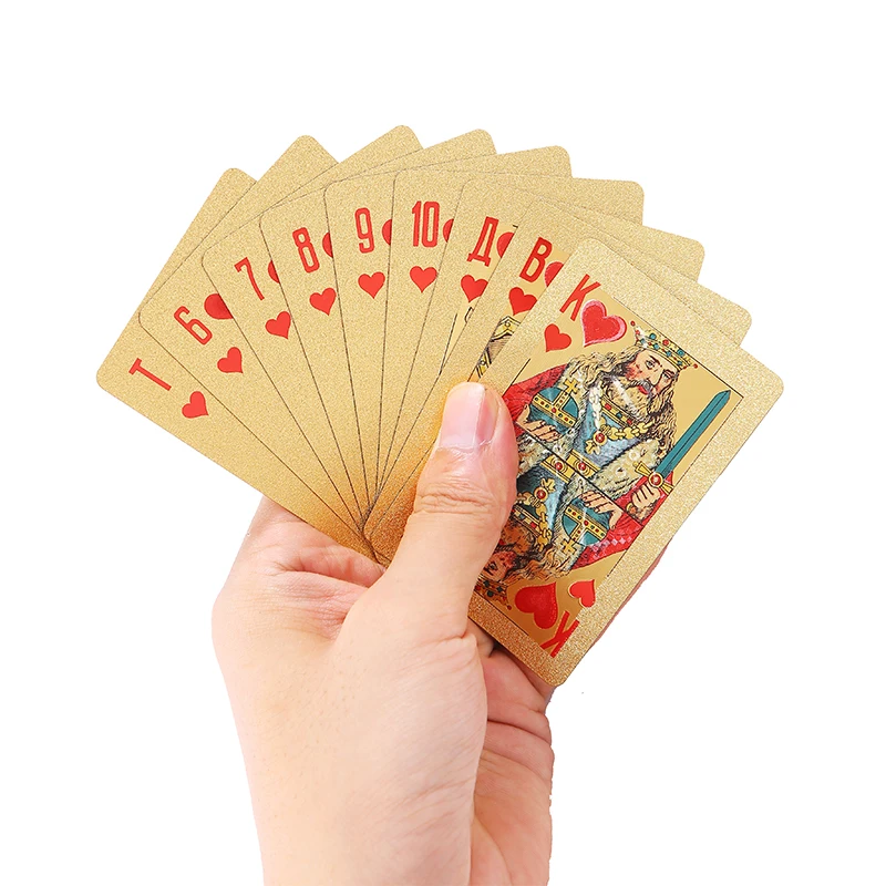 Пластиковые игральные карты водонепроницаемые золотые прочный подарок Pokermon