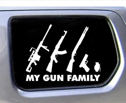 My Gun Family Figure window забавные наклейки игрушка наклейка бампер 12x9.25 см|Наклейки для