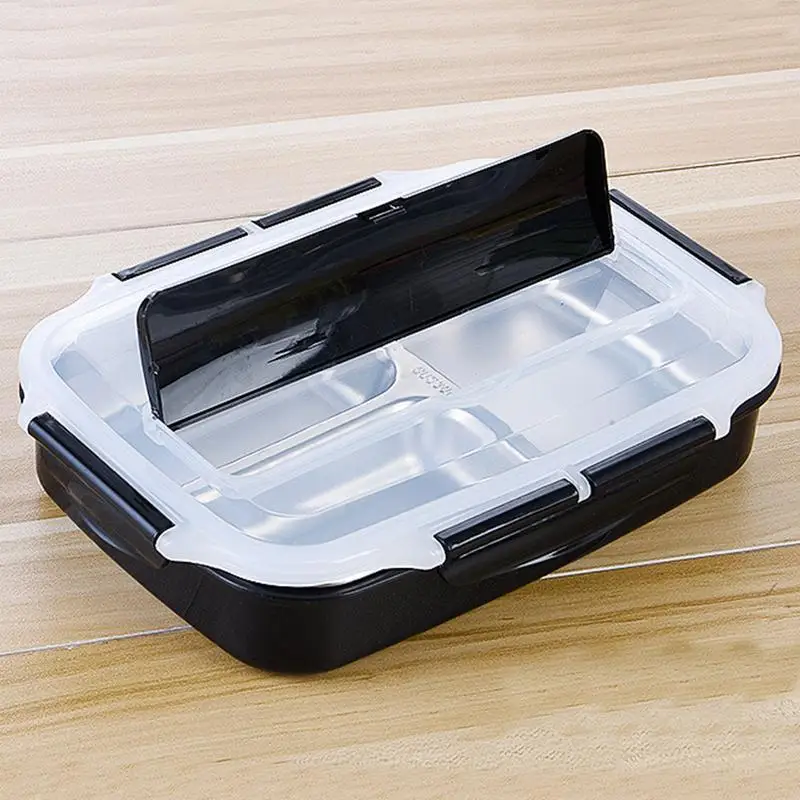 4-Grid Lunch Box Stainless Steel Food Storage Double Sealed Insulated Bowl Men Women Leak-Proof Bento Container | Дом и сад