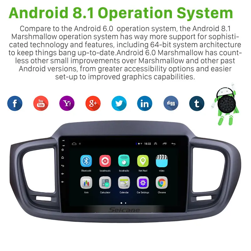 Seicane 10 1 дюймов Android 8 2Din автомобильный радиоприемник с навигацией GPS