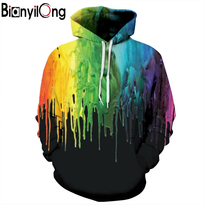 BIANYILONG новые модные толстовки с капюшоном для мужчин и женщин осень-зима тонкий